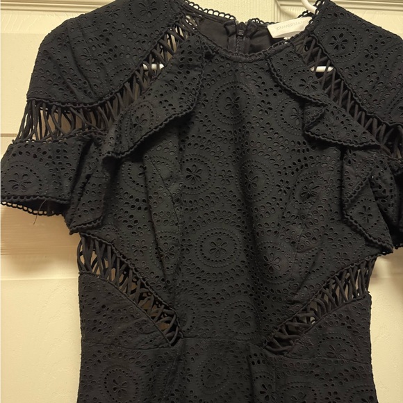 Zimmermann Black Eyelet Long Sleeve Dress - Picture 5 of 6